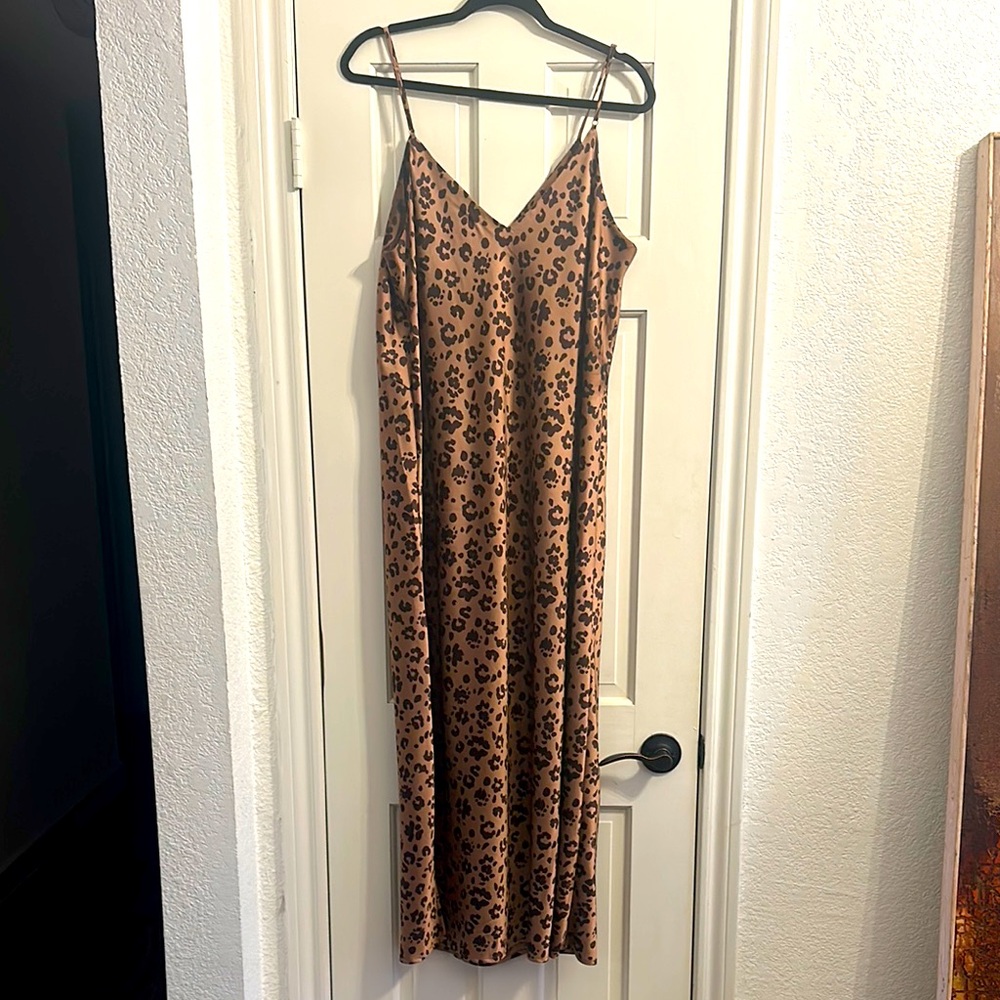 Leopard Print Slip Dress Size XL